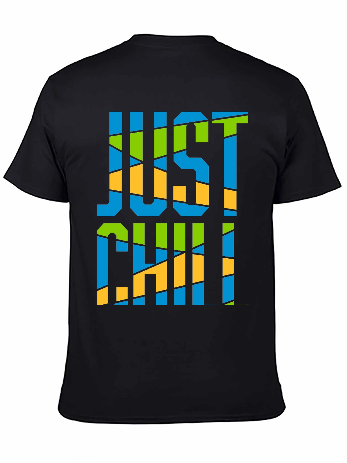 Just Chill Graphic Print Black T-Shirt