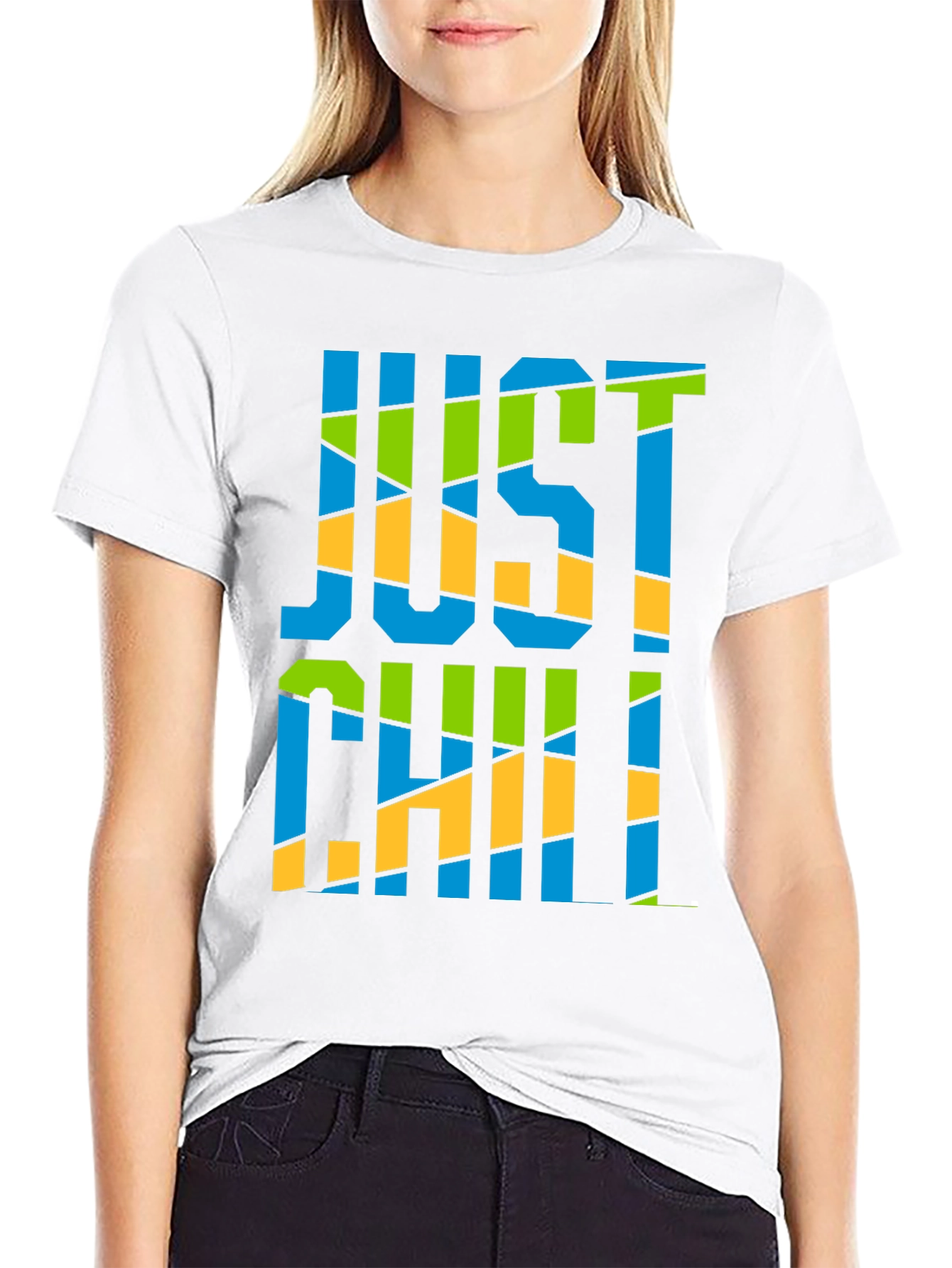 Just Chill Graphic Print Black T-Shirt