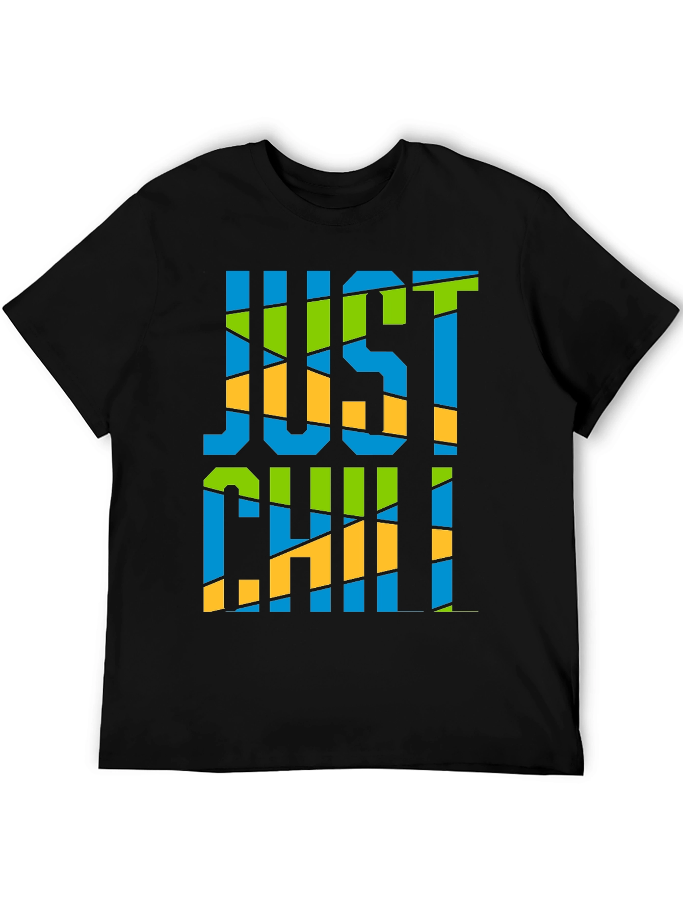 Just Chill Graphic Print Black T-Shirt