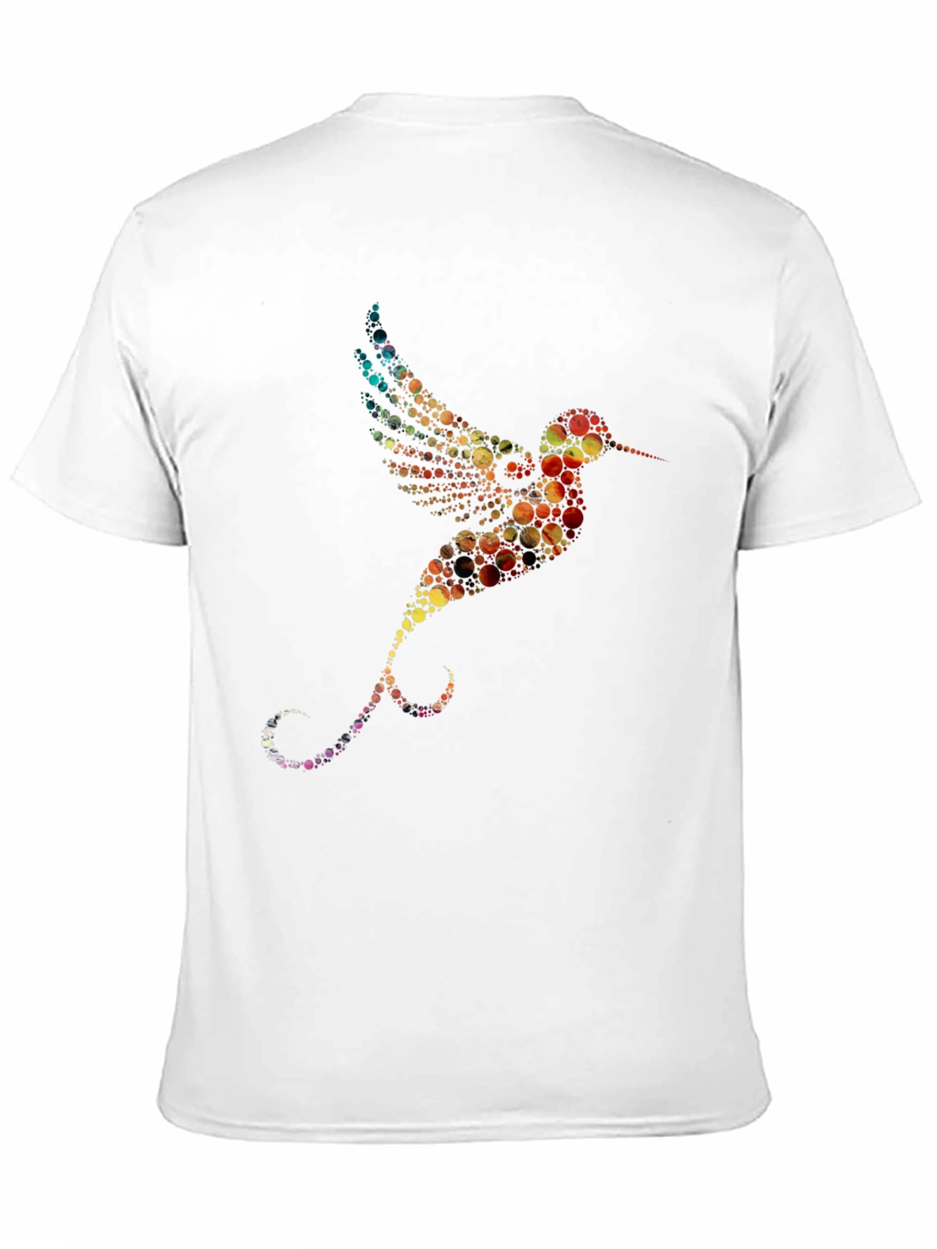 Hummingbird Print Black Crew Neck T-Shirt