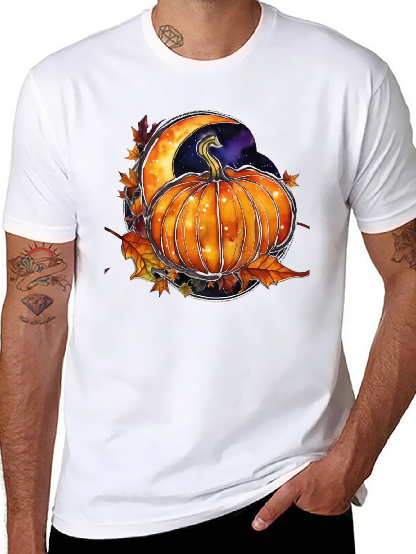 Autumn Pumpkin Moon Graphic Tee