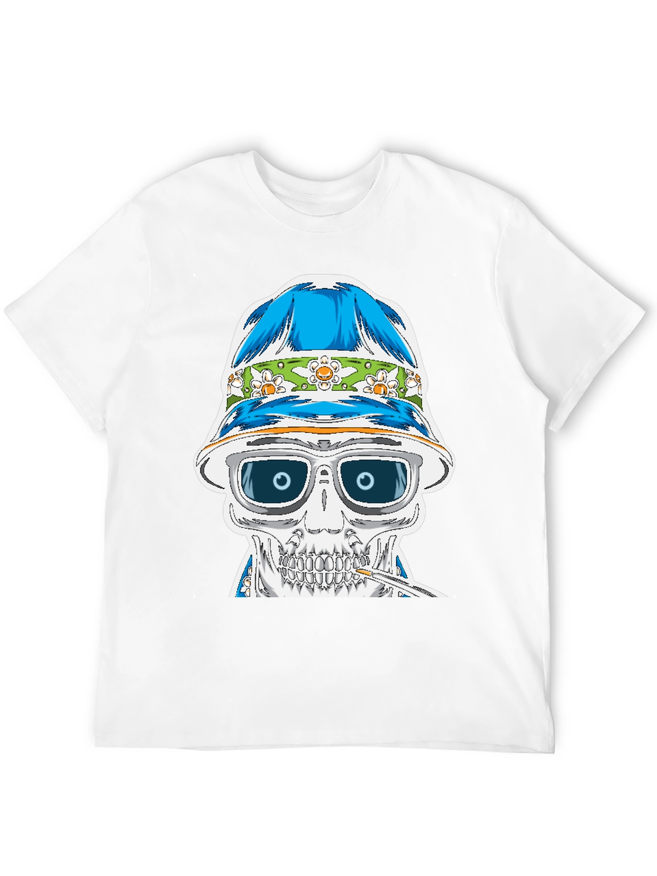 Skull in Bucket Hat Graphic Tee