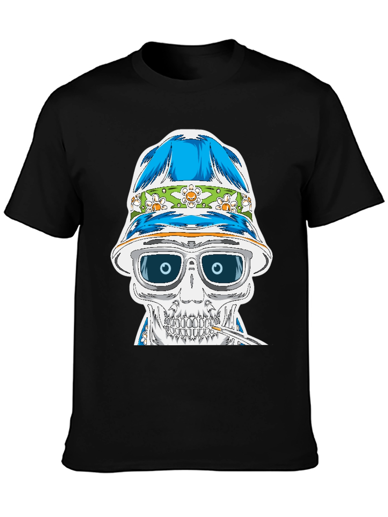 Skull in Bucket Hat Graphic Tee