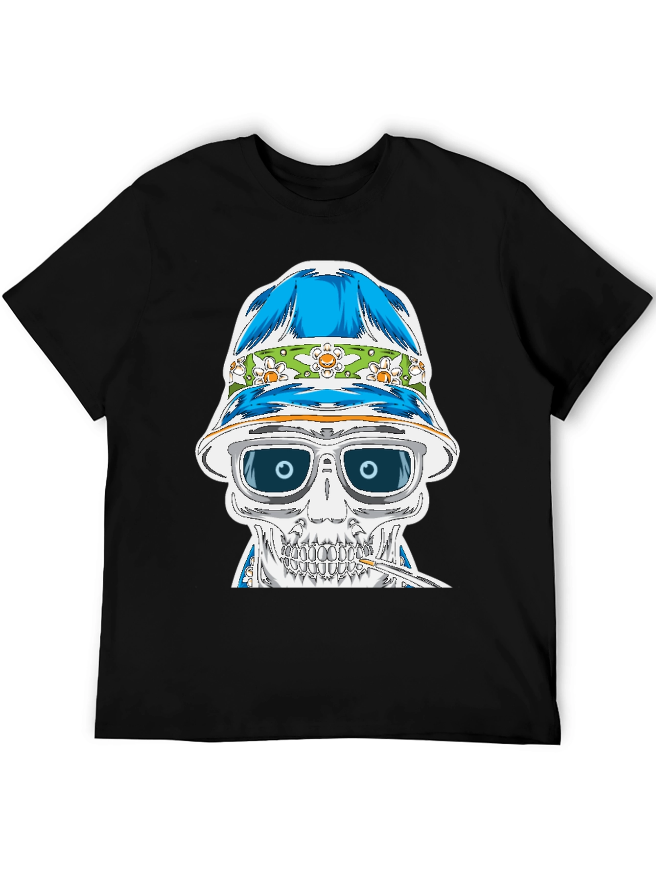 Skull in Bucket Hat Graphic Tee
