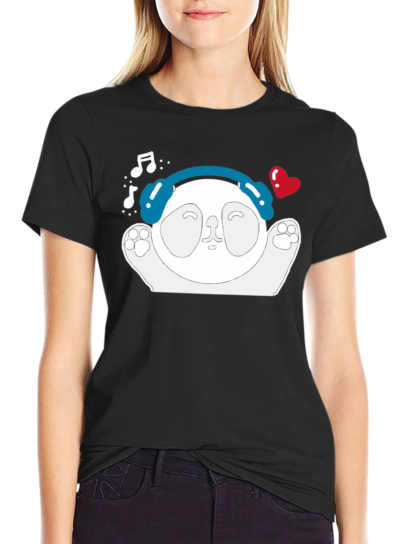 Panda Headphone Graphic T-Shirt - Music Lover Tee