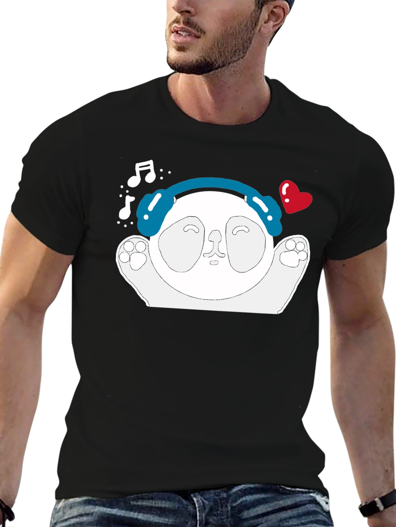 Panda Headphone Graphic T-Shirt - Music Lover Tee