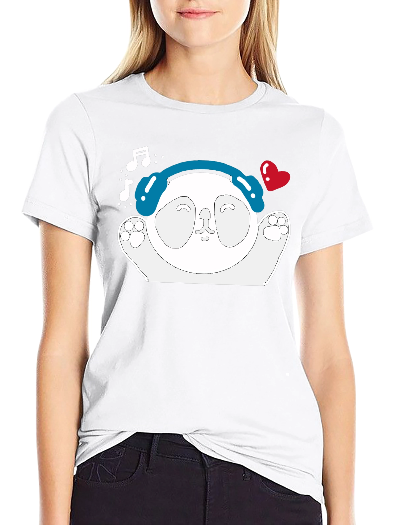 Panda Headphone Graphic T-Shirt - Music Lover Tee