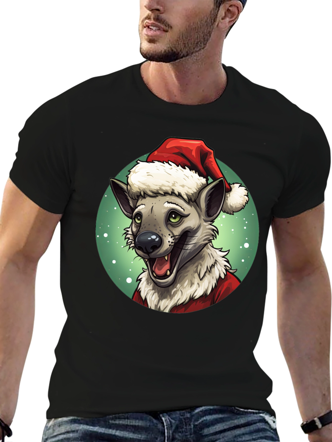 Hyena Santa Claus Christmas T-Shirt