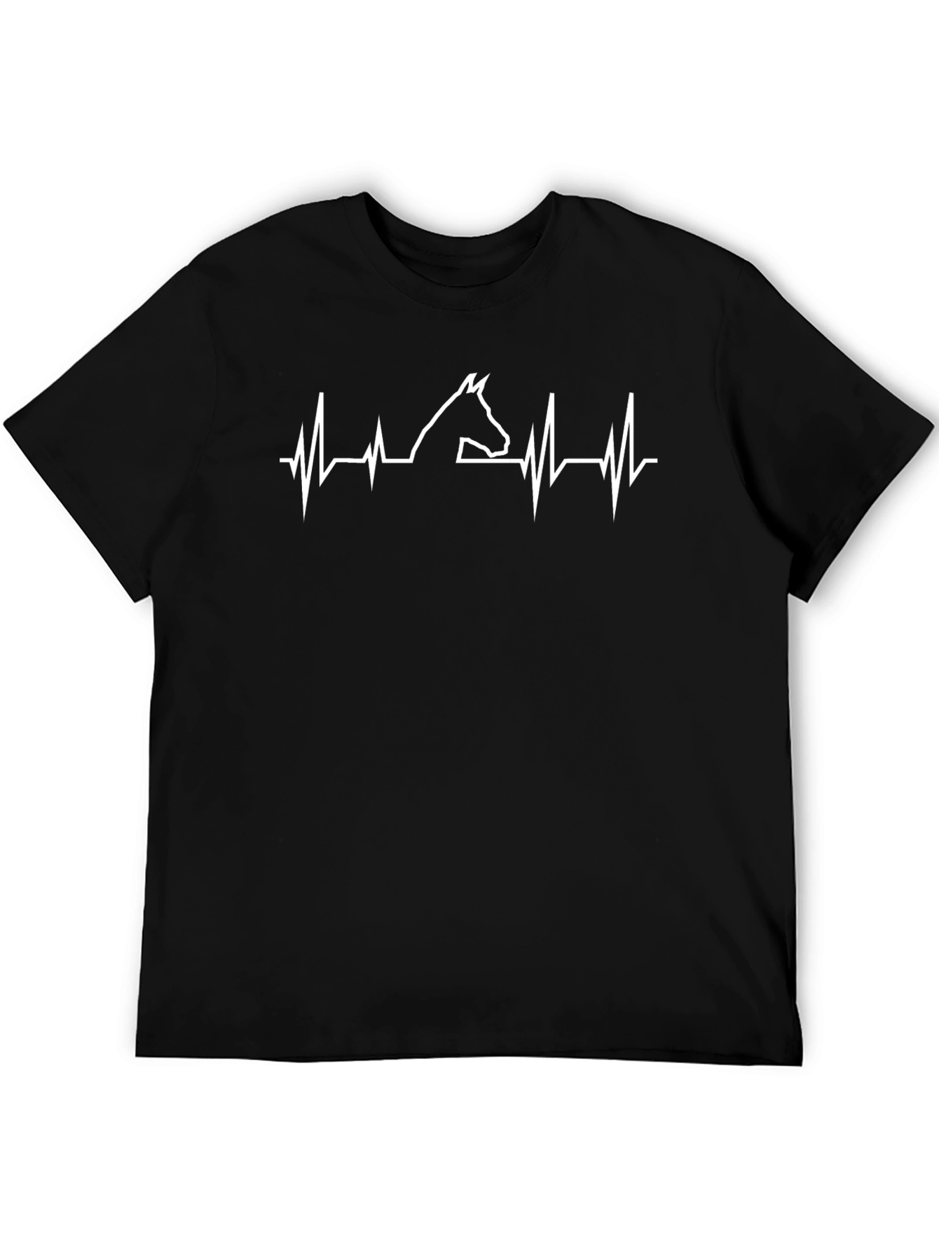 Horse Heartbeat T-Shirt - Black
