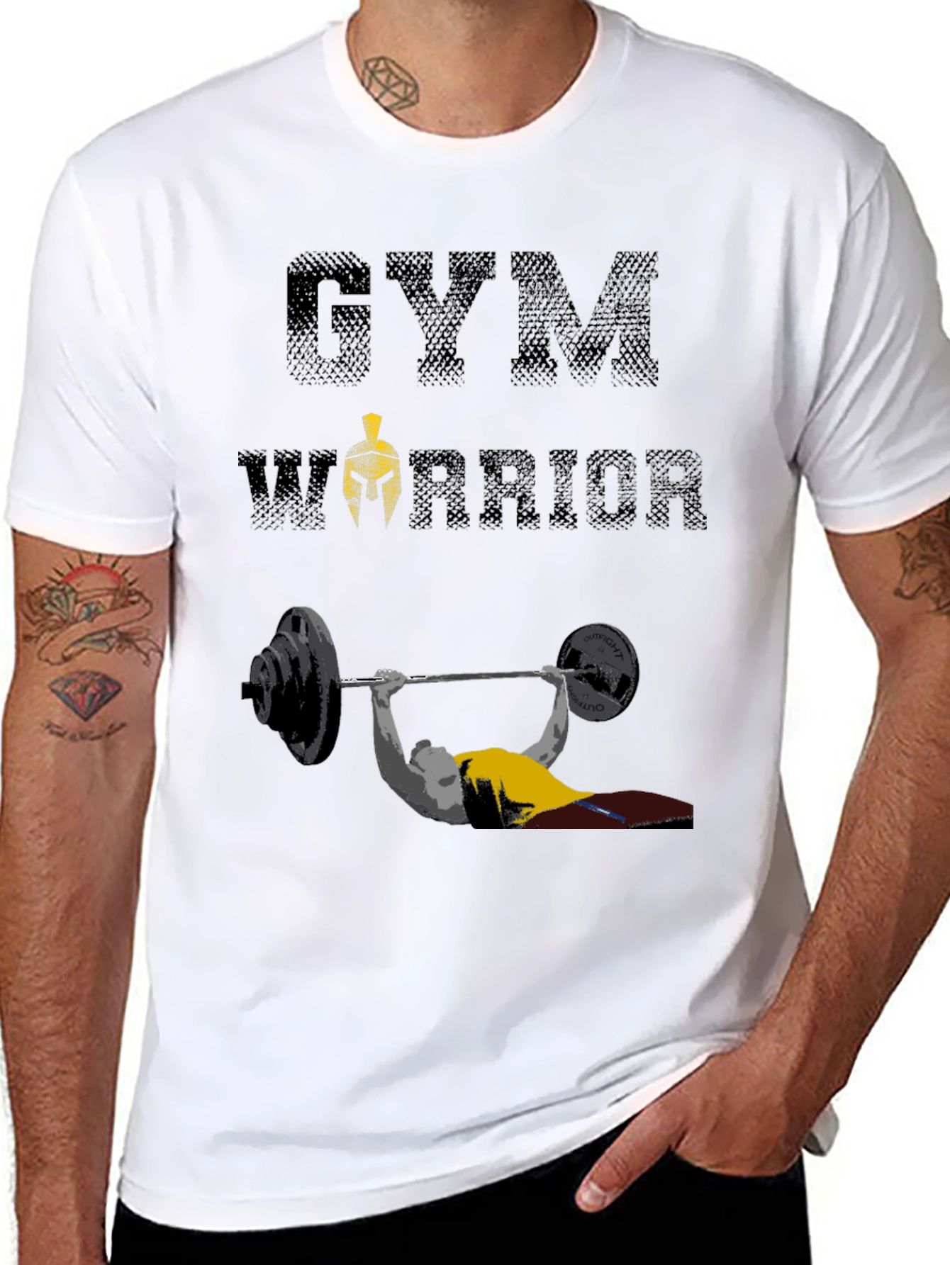 Gym Warrior T-Shirt: Weightlifting Spartan Design