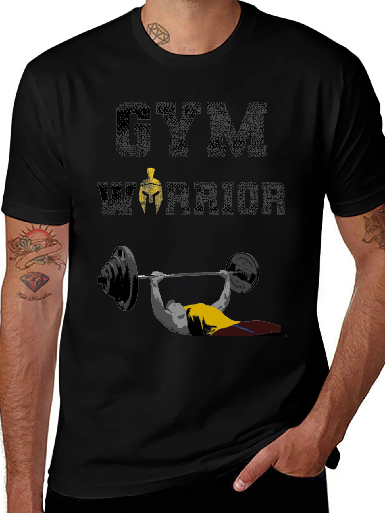 Gym Warrior T-Shirt: Weightlifting Spartan Design