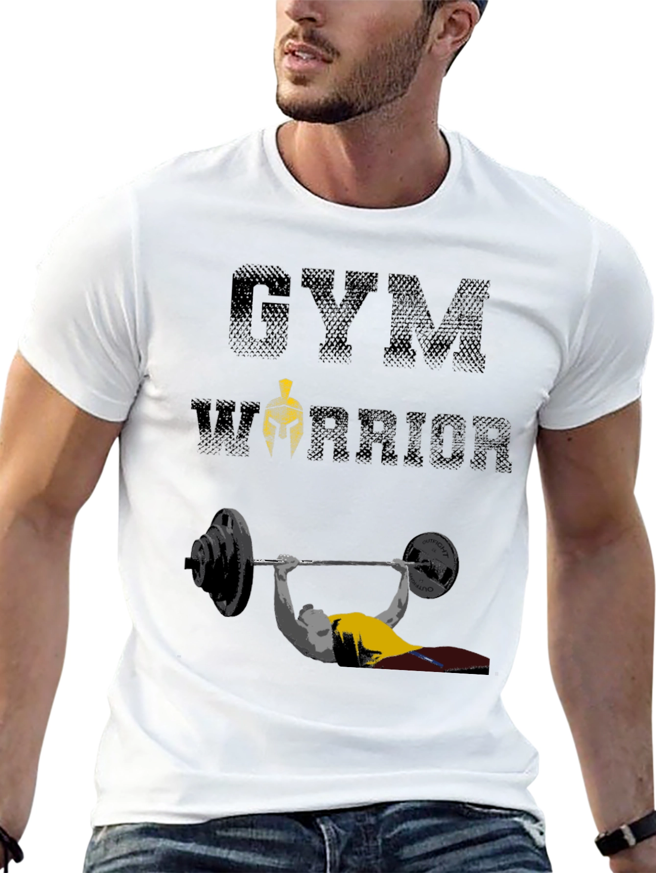 Gym Warrior T-Shirt: Weightlifting Spartan Design