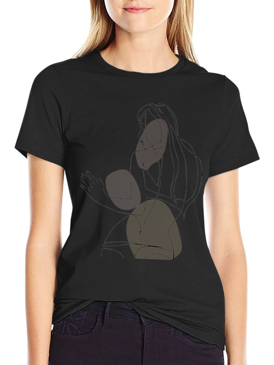 Abstract Line Art Graphic T-Shirt - Modern Style