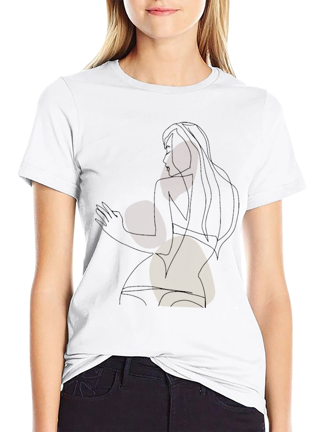 Abstract Line Art Graphic T-Shirt - Modern Style