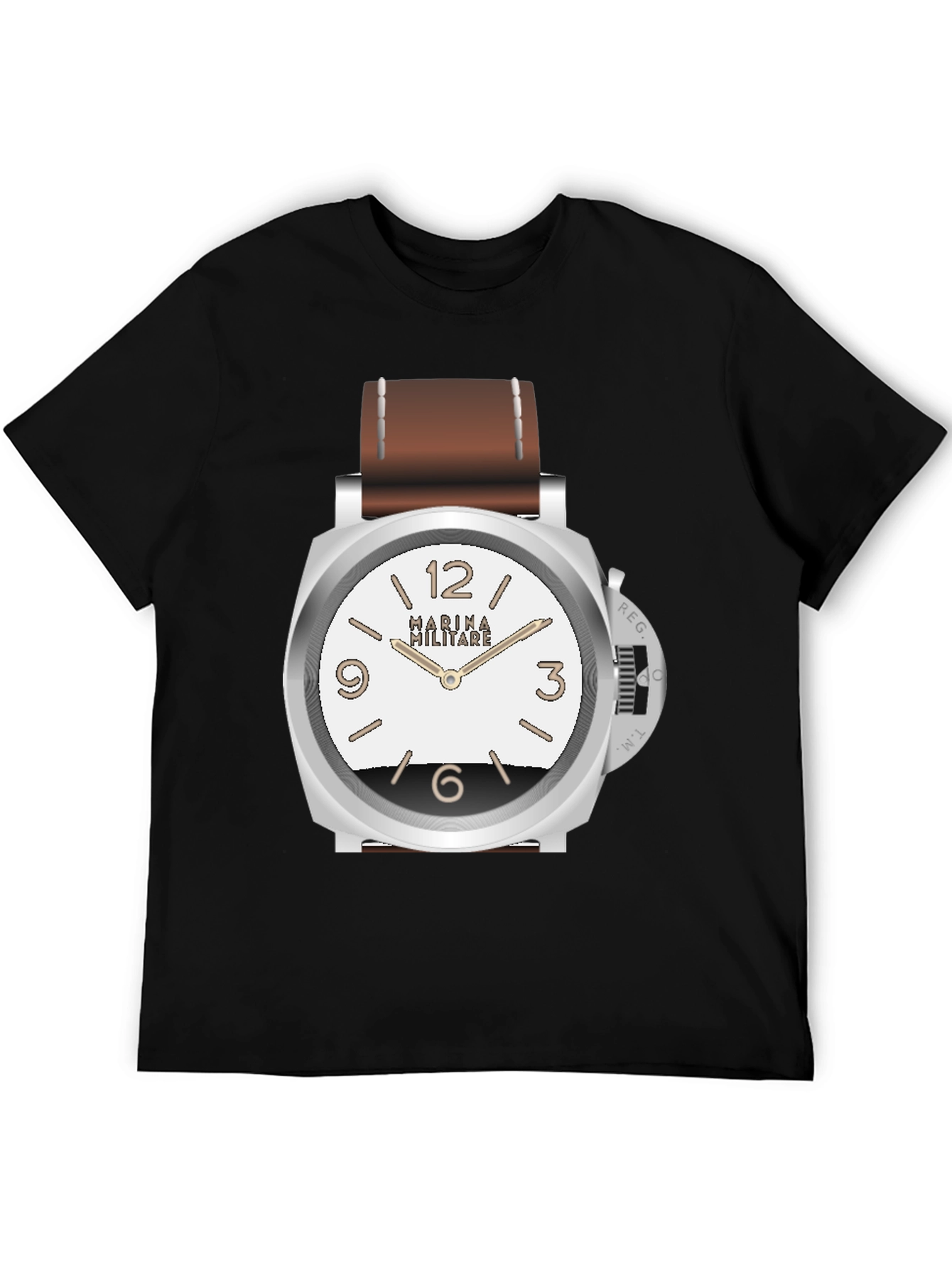 Statement Watch Graphic T-Shirt - Black Casual Tee
