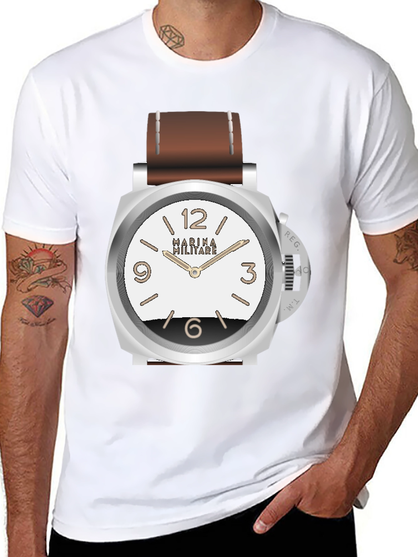 Statement Watch Graphic T-Shirt - Black Casual Tee