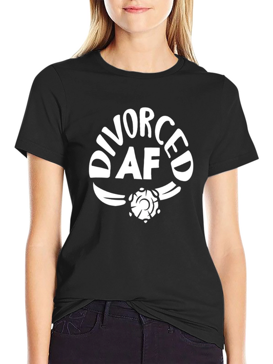 Divorced AF Graphic Tee - Funny Single Life Shirt