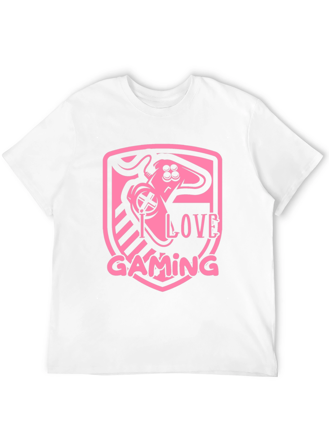 I Love Gaming Pink Graphic Black T-Shirt