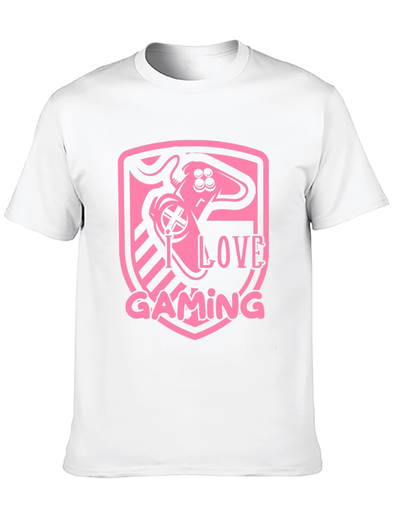 I Love Gaming Pink Graphic Black T-Shirt