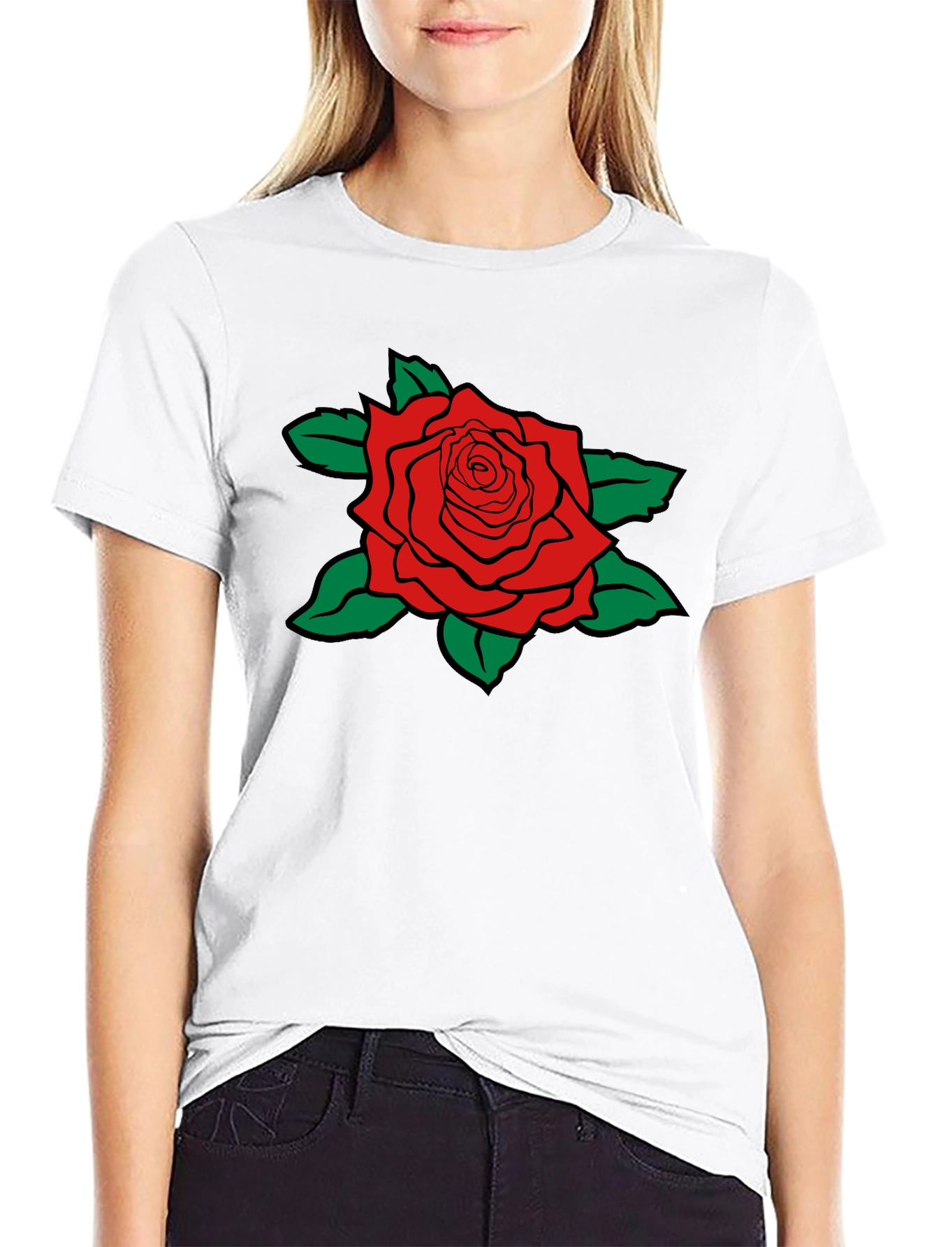 Red Rose Graphic Print T-Shirt