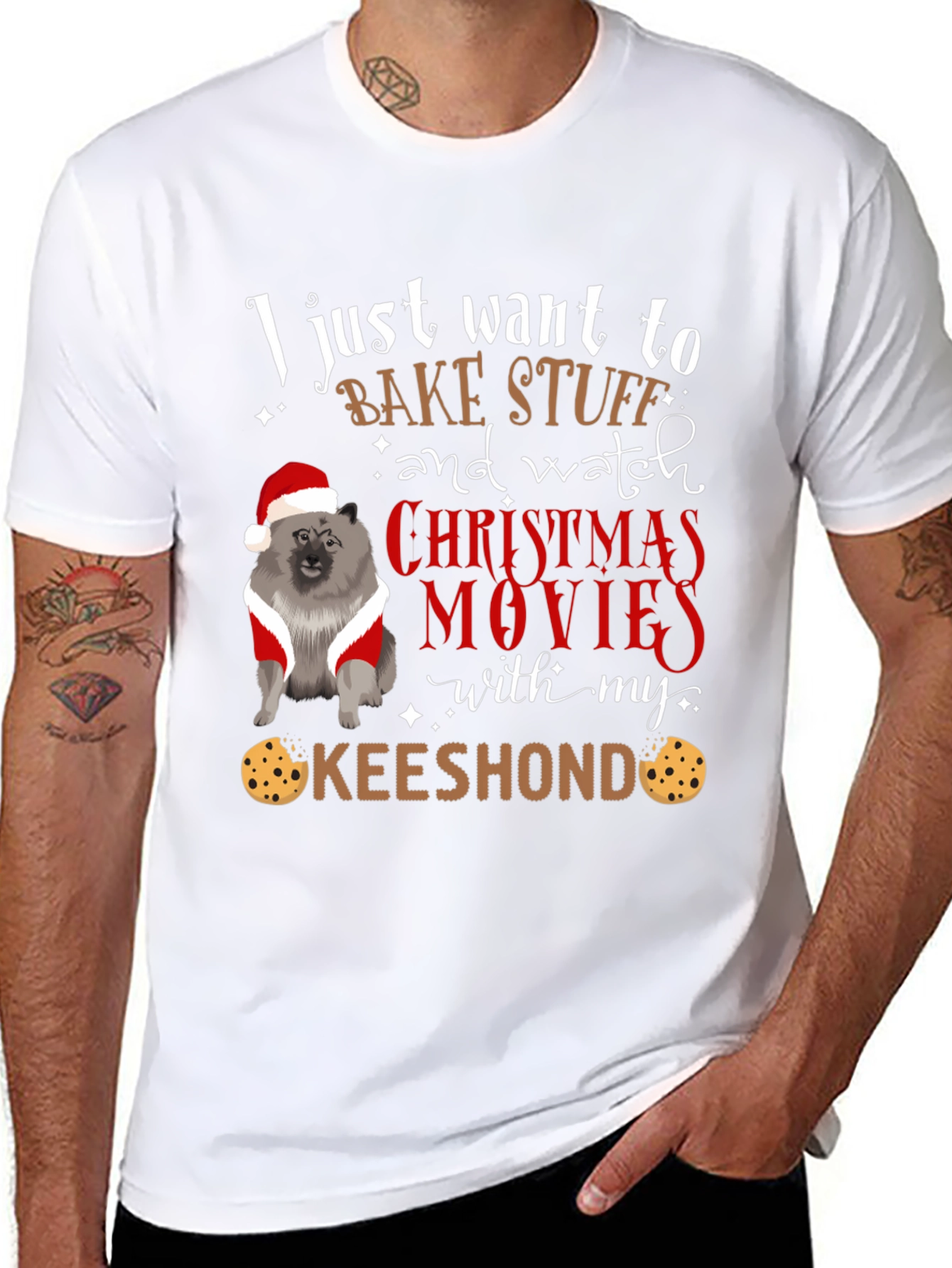 Keeshond Christmas Movie T-Shirt