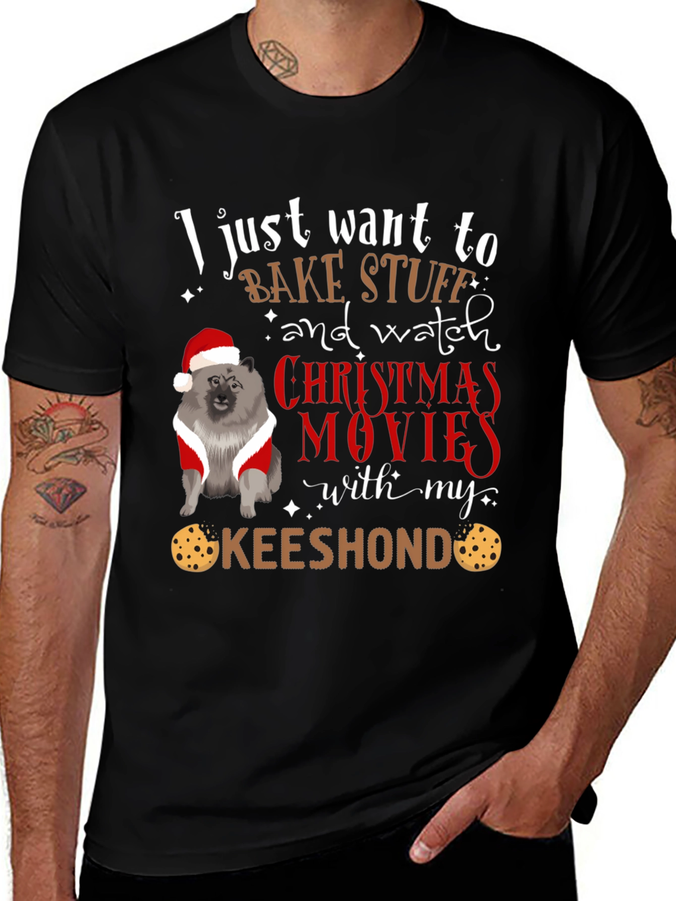 Keeshond Christmas Movie T-Shirt
