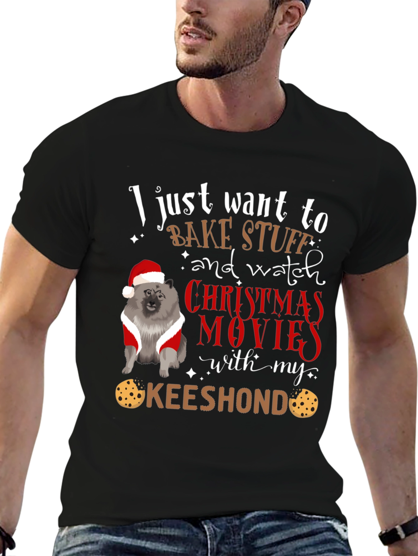 Keeshond Christmas Movie T-Shirt