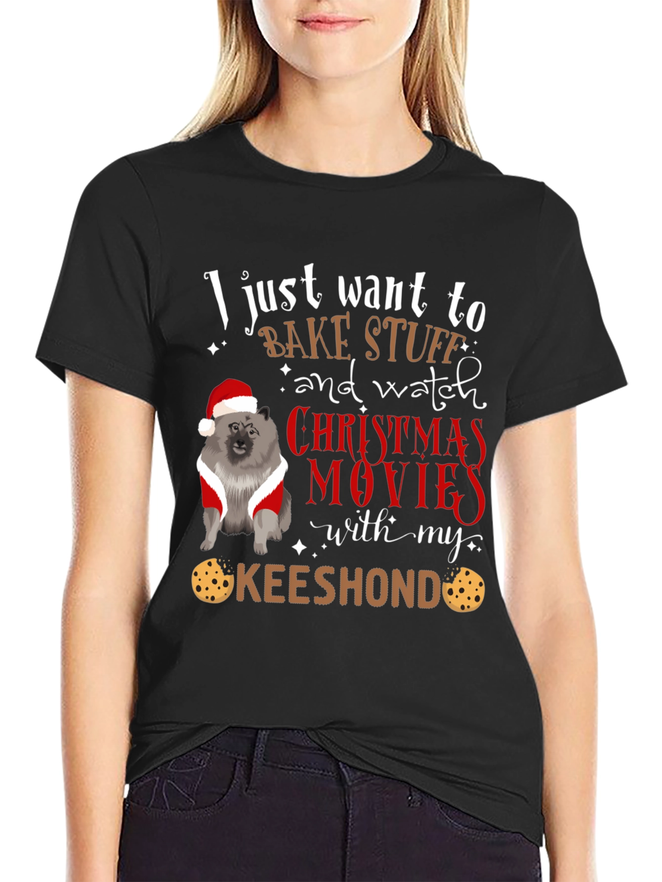 Keeshond Christmas Movie T-Shirt