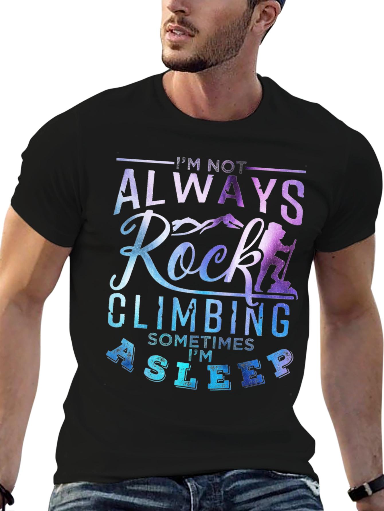 Rock Climbing T-Shirt - Always Climbing Sometimes Asleep