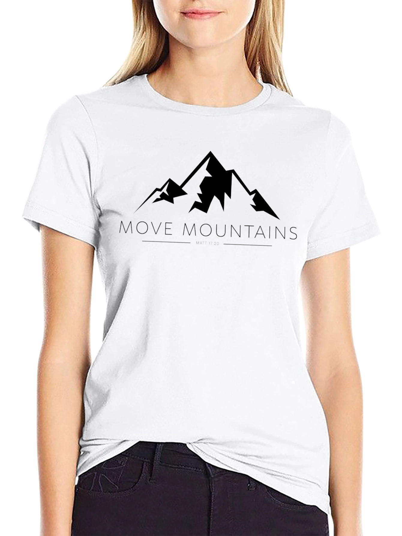 Move Mountains Graphic Tee - Black Cotton Comfort