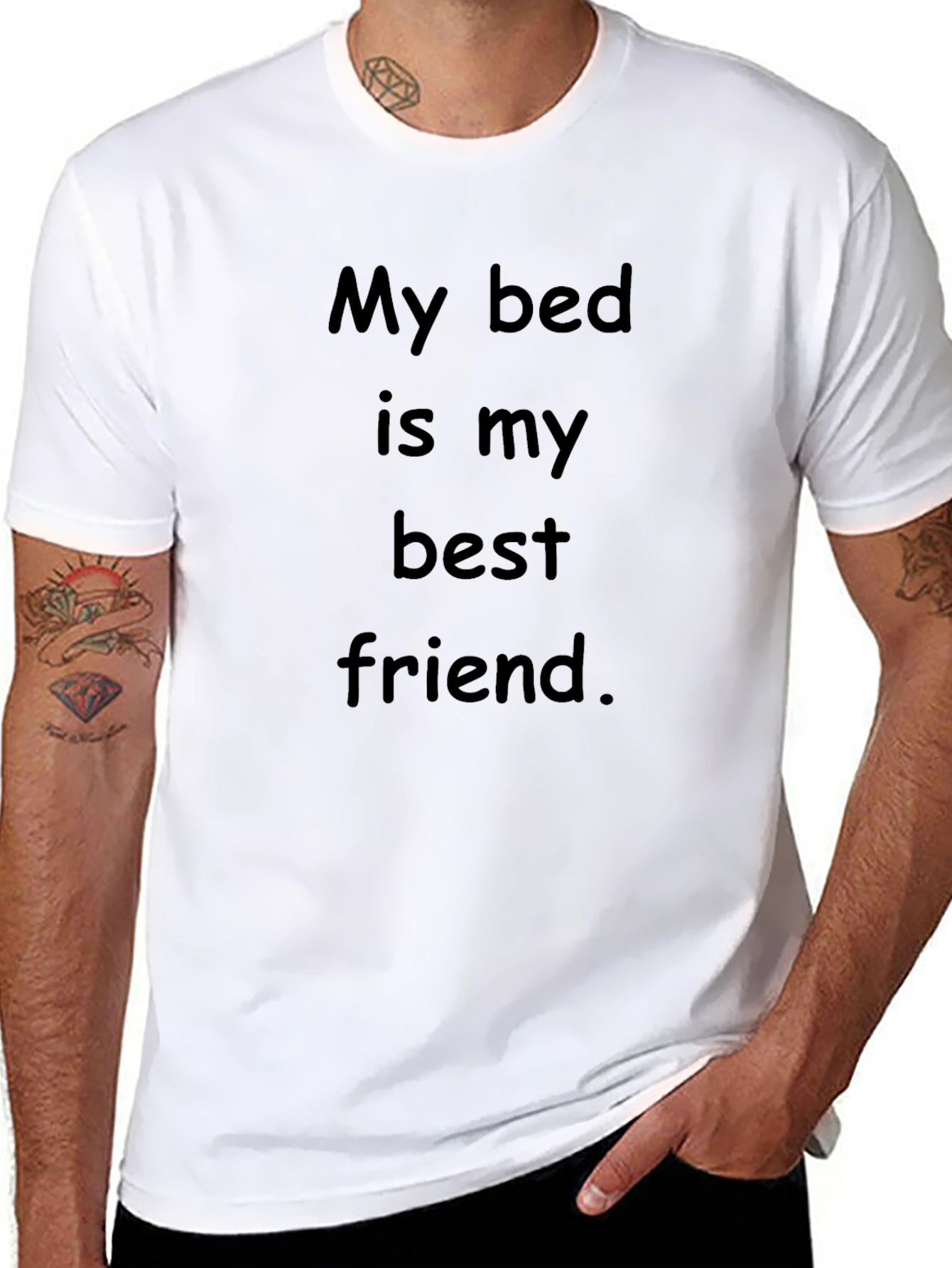 My Bed Is My Best Friend Black T-Shirt