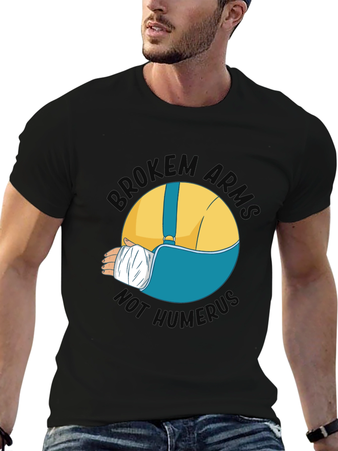 Broken Arms Humor Graphic T-Shirt