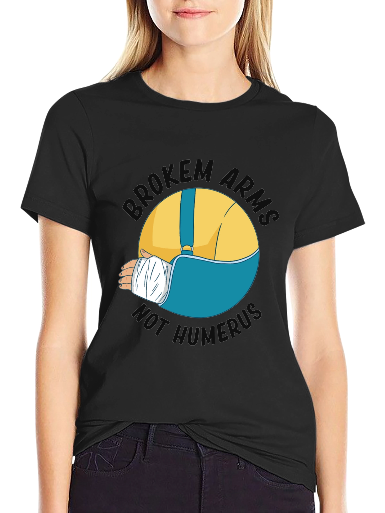 Broken Arms Humor Graphic T-Shirt