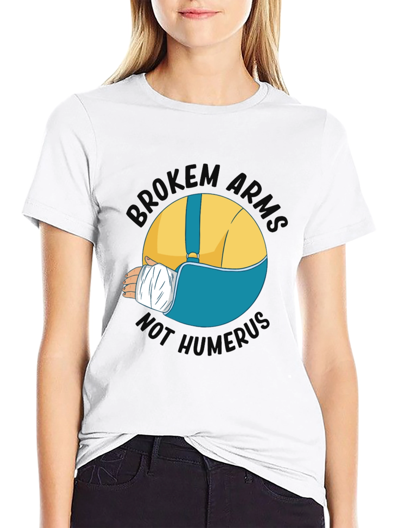 Broken Arms Humor Graphic T-Shirt