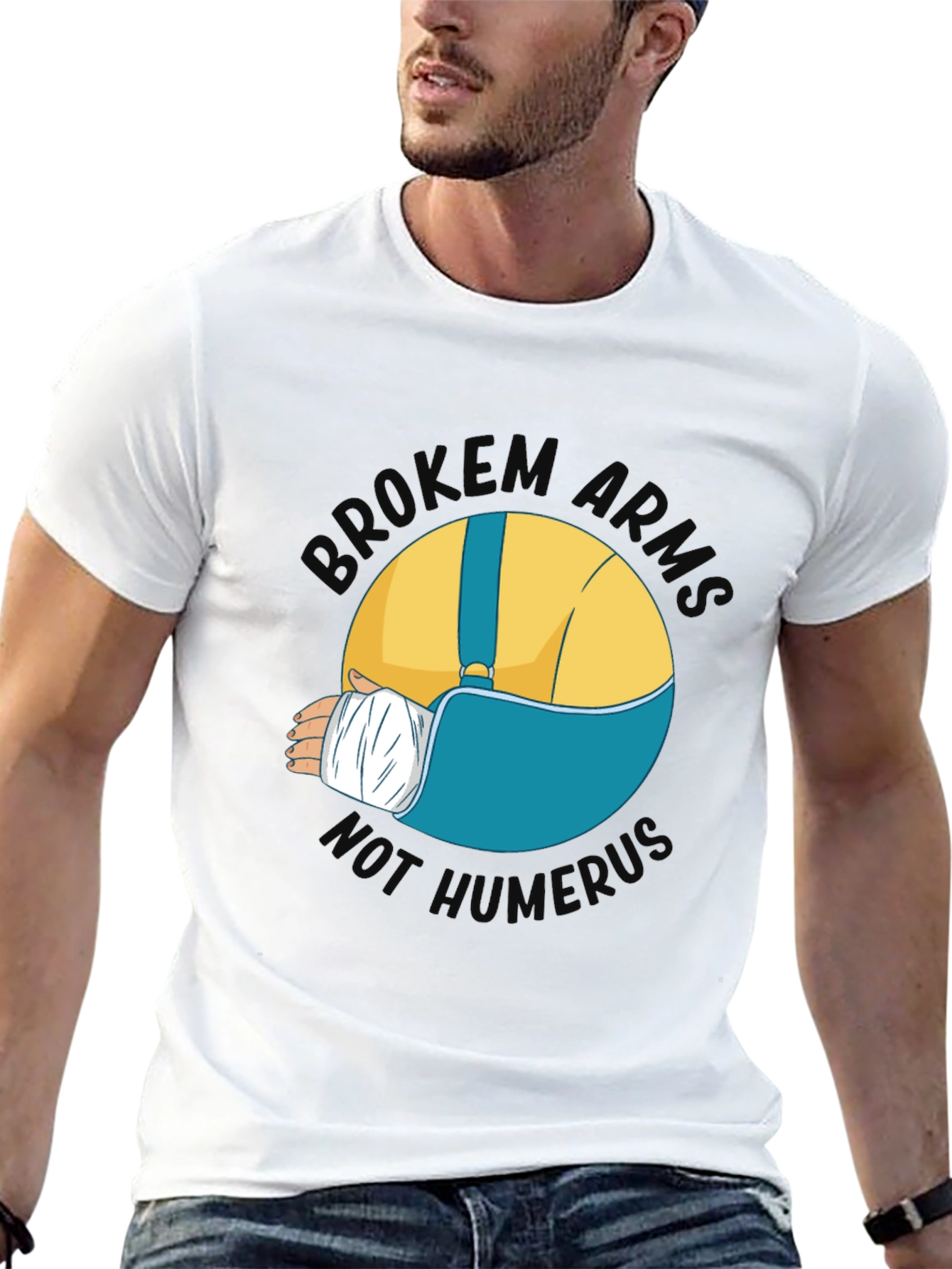 Broken Arms Humor Graphic T-Shirt