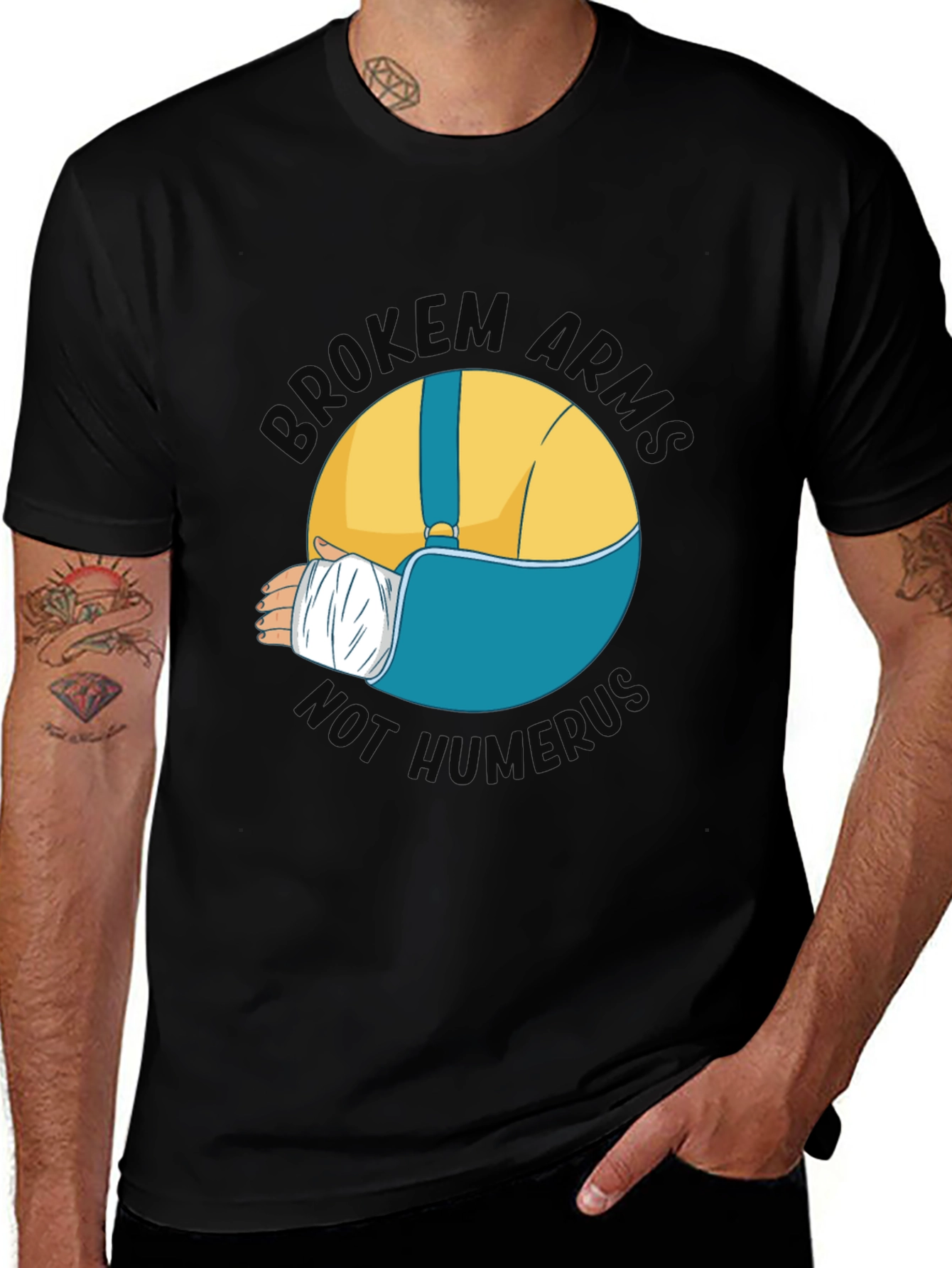 Broken Arms Humor Graphic T-Shirt