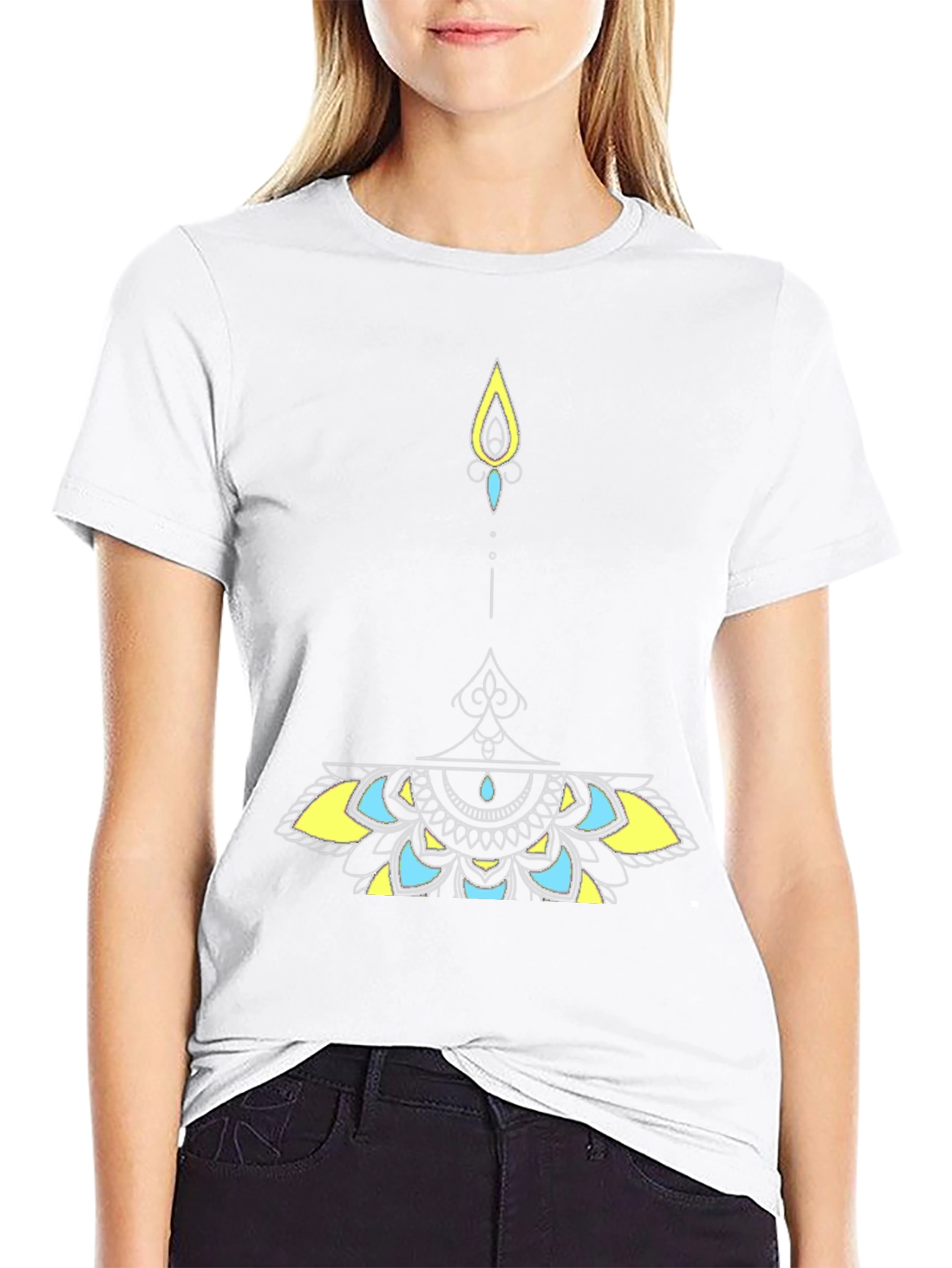 Mens Black Tee with Artistic Graphic
