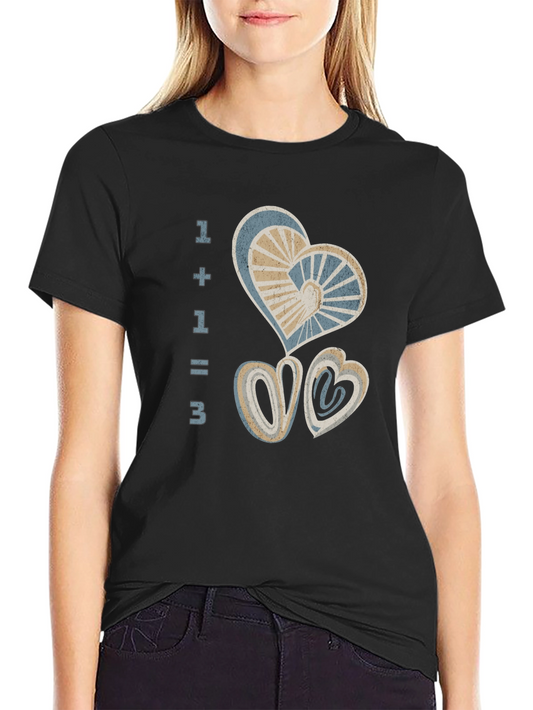 1+1=3 Heart Graphic Tee - Love Family T-Shirt