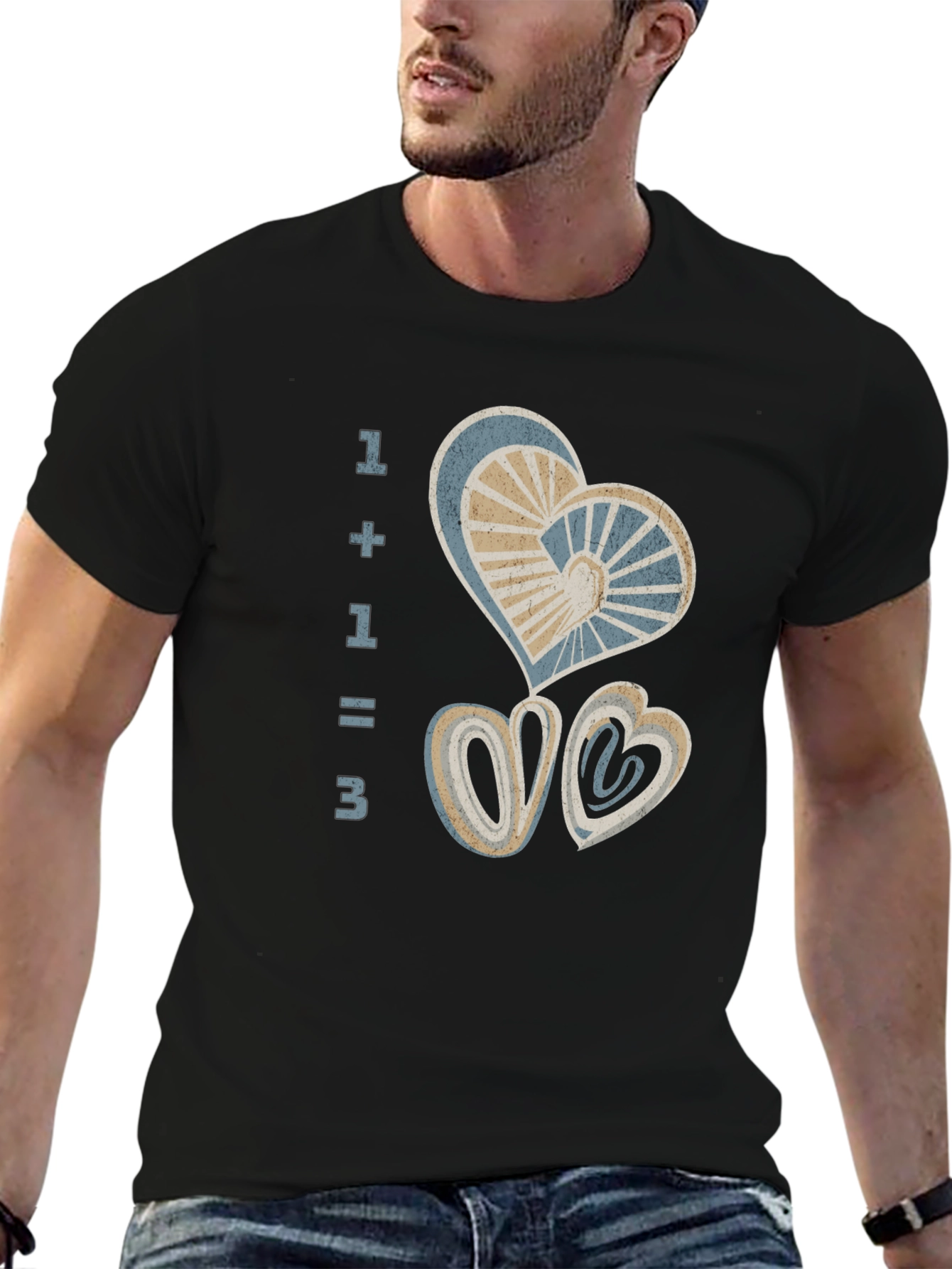 1+1=3 Heart Graphic Tee - Love Family T-Shirt