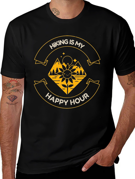 Hiking Is My Happy Hour T-Shirt - Nature Lover Tee