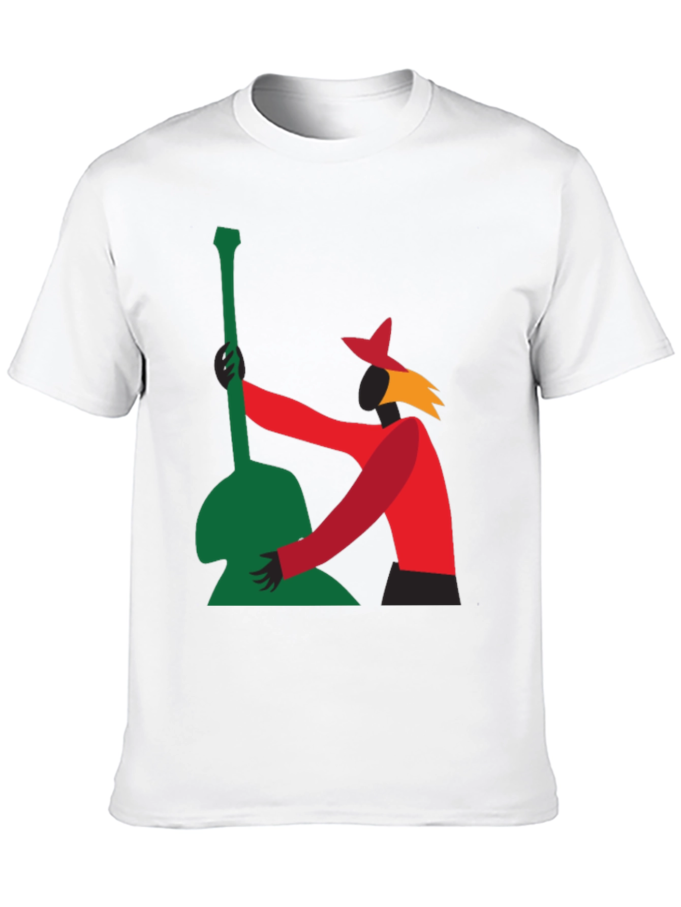 Abstract Guitarist Graphic Tee - Black T-Shirt