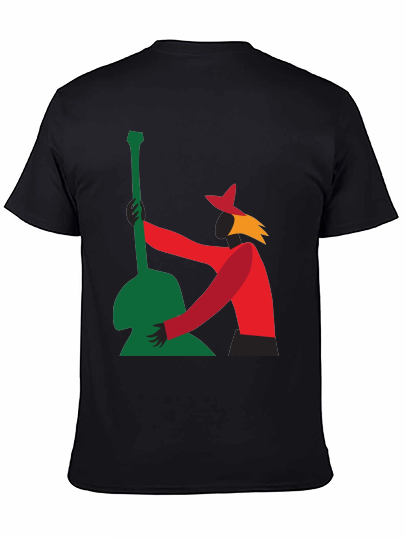 Abstract Guitarist Graphic Tee - Black T-Shirt