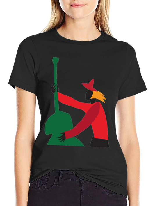 Abstract Guitarist Graphic Tee - Black T-Shirt