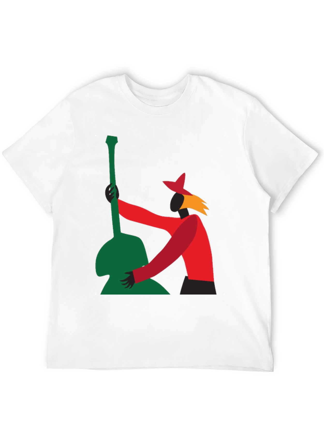 Abstract Guitarist Graphic Tee - Black T-Shirt