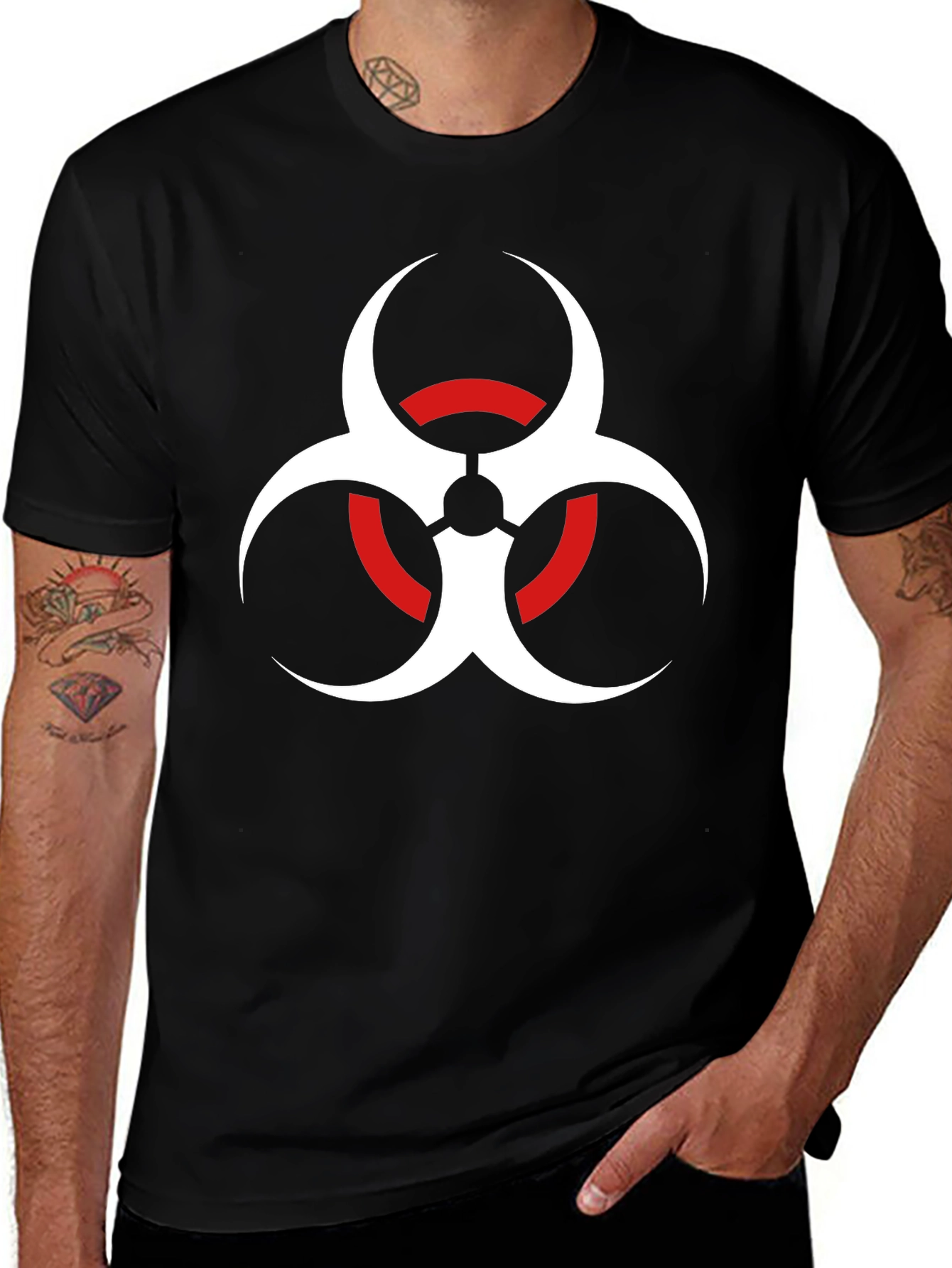 Biohazard Symbol Graphic T-Shirt