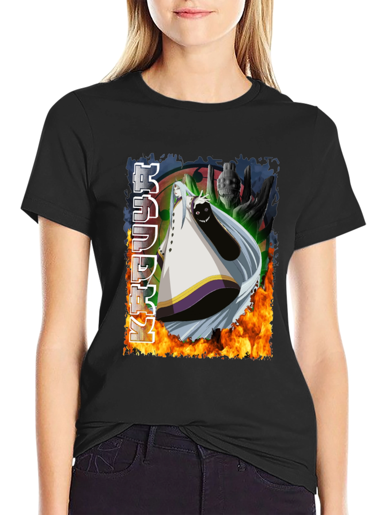 Anime Graphic Black T-Shirt