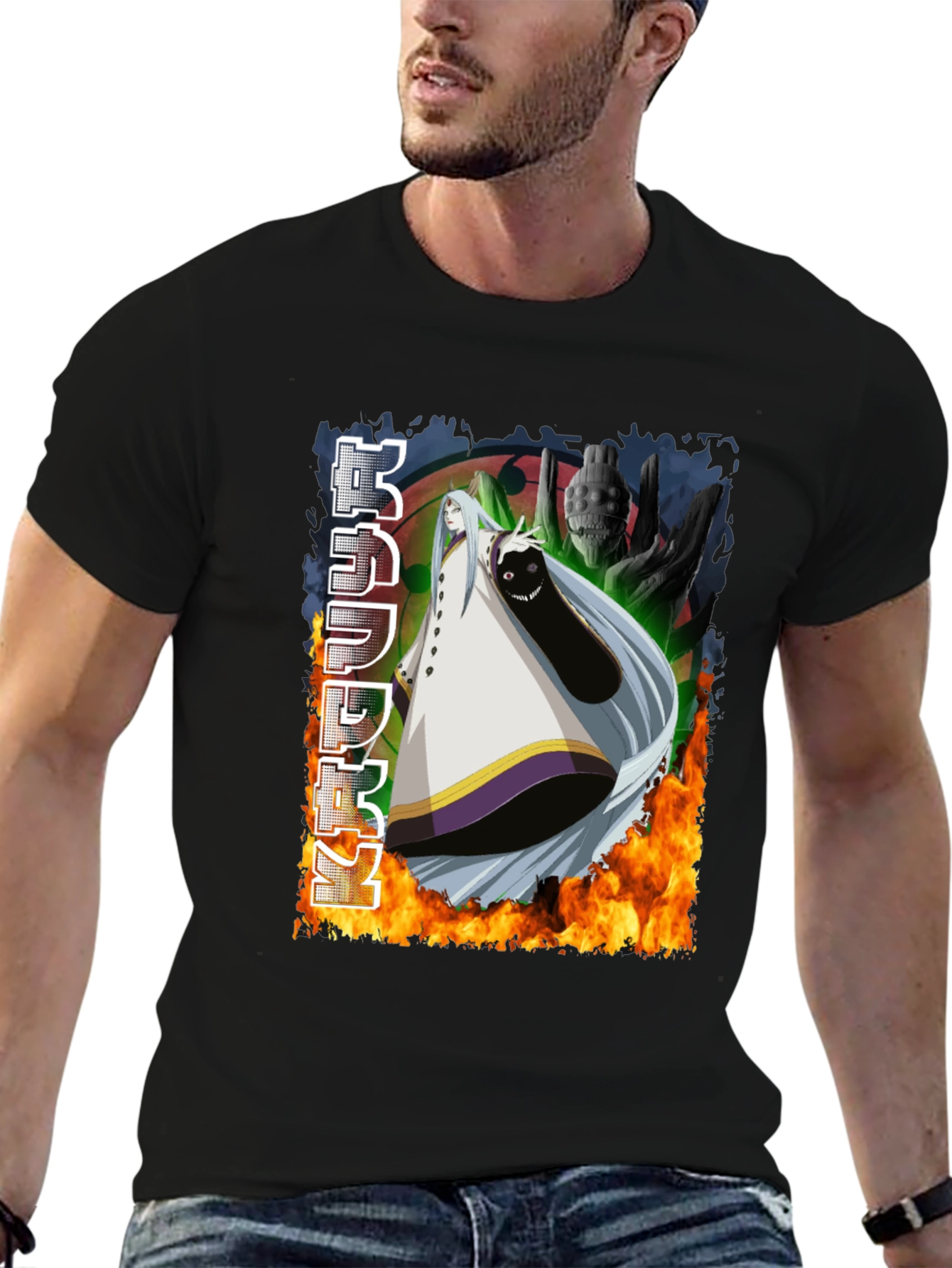 Anime Graphic Black T-Shirt