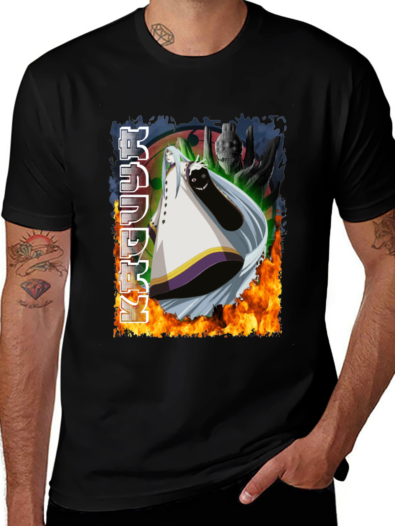 Anime Graphic Black T-Shirt