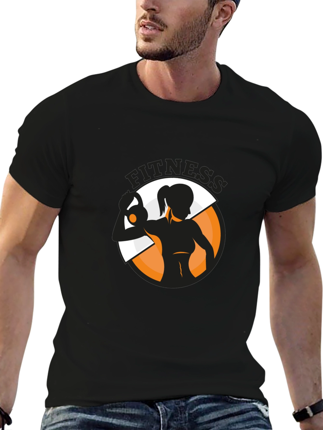 Fitness Graphic Tee - Black Training Shirt