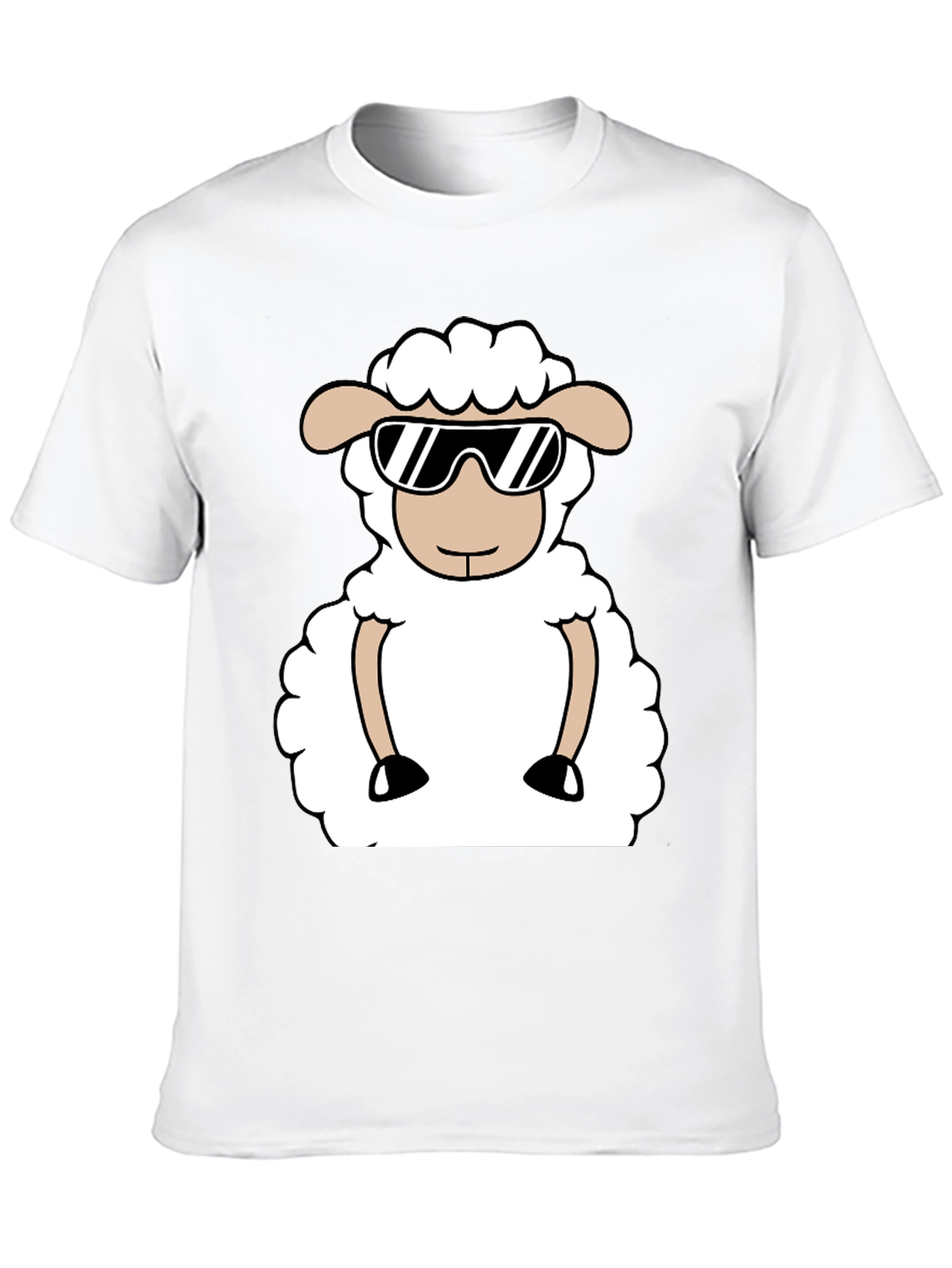Cool Sheep Graphic Tee - Black Cotton T-Shirt